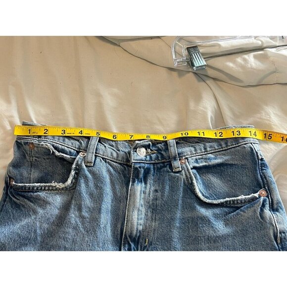 We The Free High Rise Straight Wide Leg Raw Hem Jeans Size 25 - Picture 10 of 12